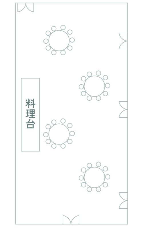 着席ブッフェ形式