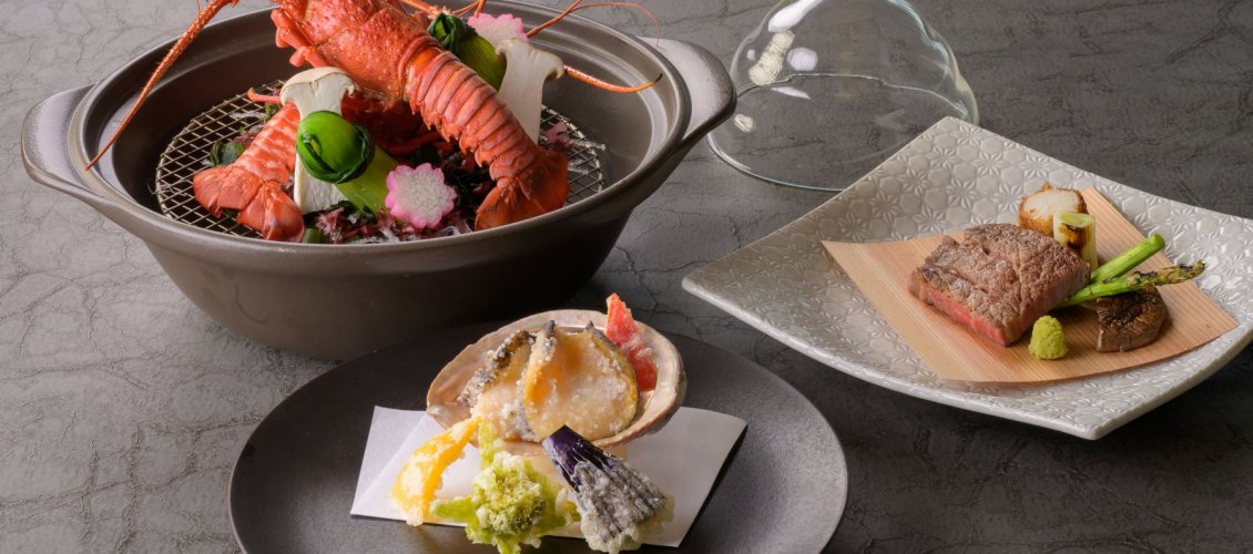 料理長おまかせ　神島　～三重の三大味覚「伊勢海老・鮑・松阪牛付」～